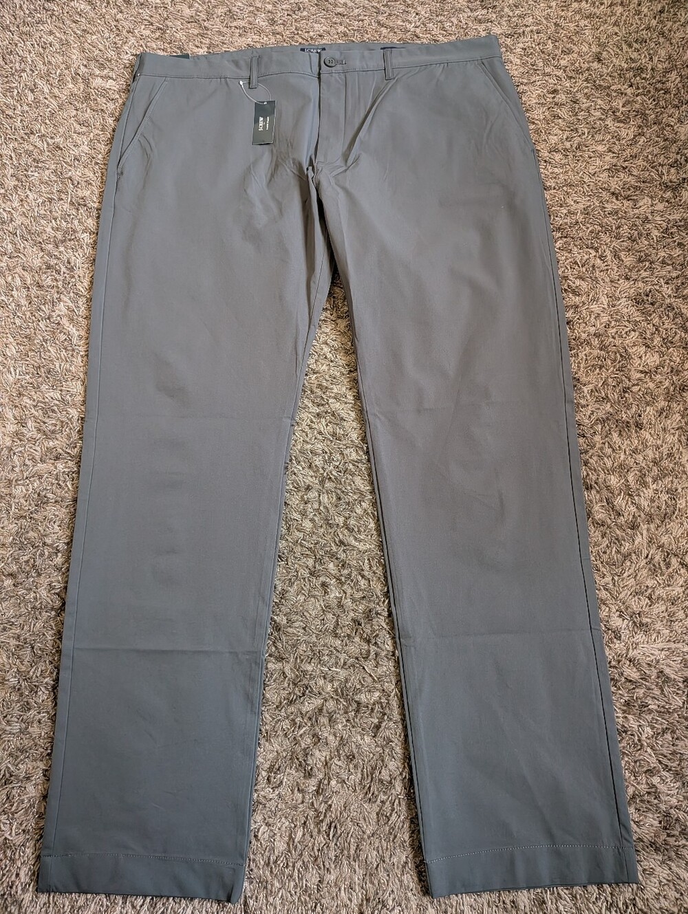 NWT J.Crew Dark Grey Tech Slim Fit Performance Pants Men's 40x32